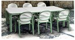 Lauro tafel, vaste maat, wit met groenl - 1 - Thumbnail
