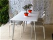 Kunststof design tafel Flash met aluminium poten. - 5 - Thumbnail