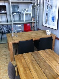 Recycled teak tafel, kolompoten,  FSC