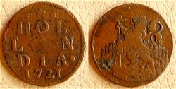 Duit Holland 1721