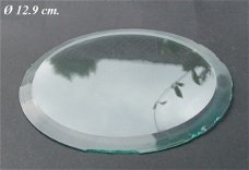 === Geslepen vlak glas = 12.9 cm. gebruikt === 31577