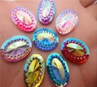 10 oval resin colorful 2, 14 mm