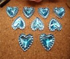 10 rhinestone heart blue, 10 mm - 1