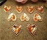 10 rhinestone heart orange, 10 mm - 1 - Thumbnail