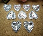 10 rhinestone heart red, 10 mm