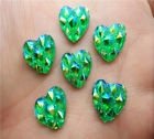 5 resin heart spike green, 12 mm - 1