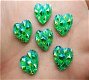 5 resin heart spike green, 12 mm - 1 - Thumbnail