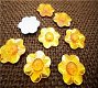 10 rhinestone flower yellow, 16 mm - 1 - Thumbnail