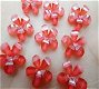 10 resin flower red, 10 mm - 1 - Thumbnail