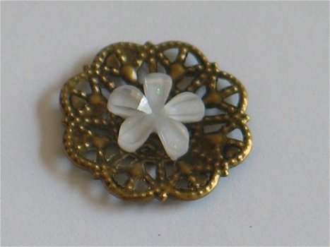 10 resin flower black, 10 mm - 2