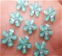 10 resin flower teal, 10 mm - 1 - Thumbnail