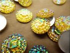 5 resin round topper yellow, 12 mm - 1