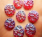 5 resin round flower red, 12 mm - 1