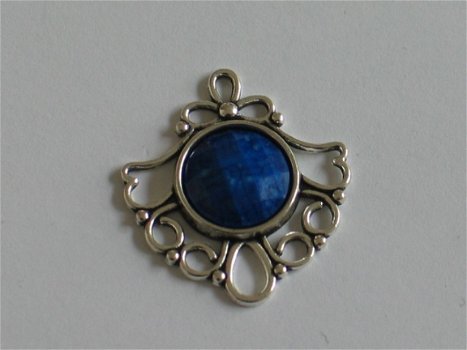 5 resin round snowflake blue, 12 mm - 4