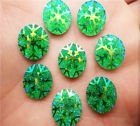 5 resin round snowflake green, 12 mm - 1