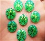 5 resin round snowflake green, 12 mm - 1 - Thumbnail