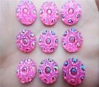 5 resin round stone pink, 12 mm - 1