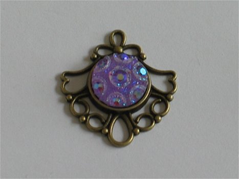 5 resin round stone purple 12 mm - 3