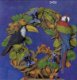 Regenwoud vogel krans van wit keramiek / biscuit - 2 - Thumbnail
