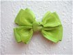 Grote grosgrain met organza strik ~ 6 cm ~ Groen - 1 - Thumbnail