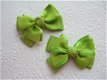 Grote grosgrain met organza strik ~ 6 cm ~ Groen - 2 - Thumbnail