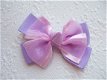 Grote grosgrain met organza strik ~ 6 cm ~ Licht paars - 1 - Thumbnail