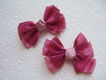 Grote grosgrain met organza strik ~ 6 cm ~ Mauve - 2 - Thumbnail