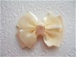 Grote grosgrain met organza strik ~ 6 cm ~ Crème - 1 - Thumbnail