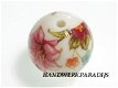 Japanse Acryl kraal Wit met Bloemen 12mm - 1 - Thumbnail