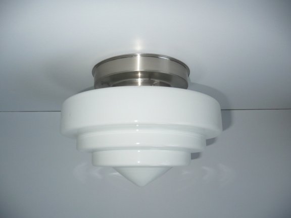 Art deco design verlichting plafonnière. Trapkap met punt 25 cm - nr. 1