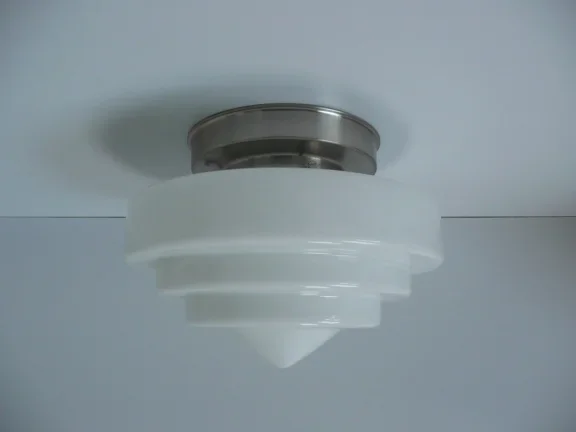 Art deco design verlichting plafonnière. Trapkap met punt 25 cm - Afbeelding 2