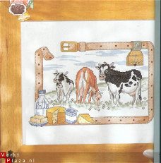 borduurpatroon 4379 schilderij met koeien