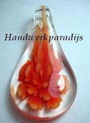 Grote Hanger Glas Pendant Red 32 x 58mm - 1