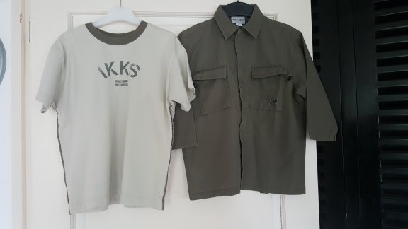 IKKS leger groene set shirt en blouse maat 116 - 1