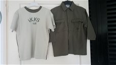 IKKS leger groene set shirt en blouse maat 116