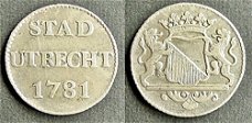 Zilveren duit Utrecht 1781