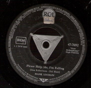 Hank Locklin - Please Help Me, I'm Falling - C&W - vinylsingle - 1