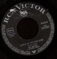 Jim Reeves & Dottie West -  Love Is No Excuse -  C&W -  vinylsingle