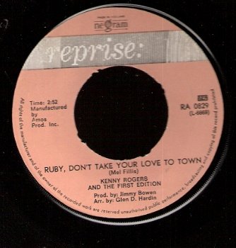 Kenny Rogers and the First Edition - Ruby, Don't Take Your Love To Town - C&W - vinylsingle - 1