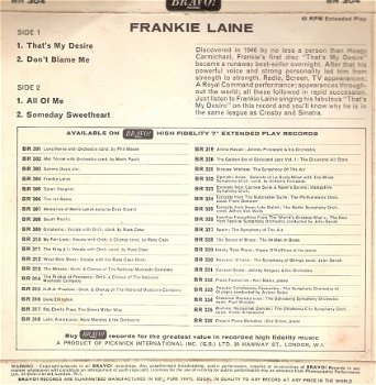 Frankie Laine - EP That's My Desire -(Don't Blame Me ea) vinyl EP C&W - 2