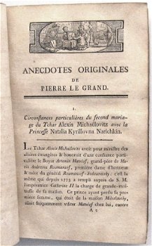 Anecdotes Or. de Pierre le Grand 1787 Peter de Grote Rusland - 3