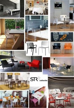 Kunststof design stoelen in diverse kleuren. - 2