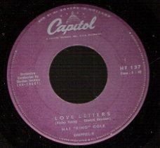 Nat   'King'  Cole -    -Love Letters  & Stardust - vinylsingle -1958
