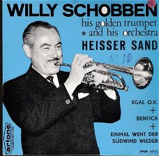 Willy Schobben His Golden Trumpet  - vinyl EP Heisser Sand  - -1963  Nederlands /Trompet