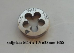 Snijplaat Metrisch 14 x 1.5 HSS - 1
