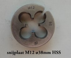 Snijplaat Metrisch 12 HSS