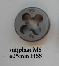 Snijplaat Metrisch 8 HSS