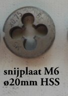 Snijplaat Metrisch 6 HSS - 1
