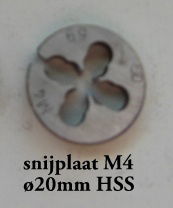 Snijplaat Metrisch 4 HSS - 1