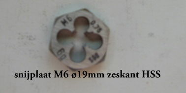 Snijplaat Metrisch 6 zeskant HSS - 1